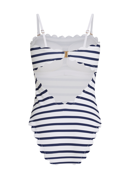 Maillot de bain Bandeau Scallop, Blanc