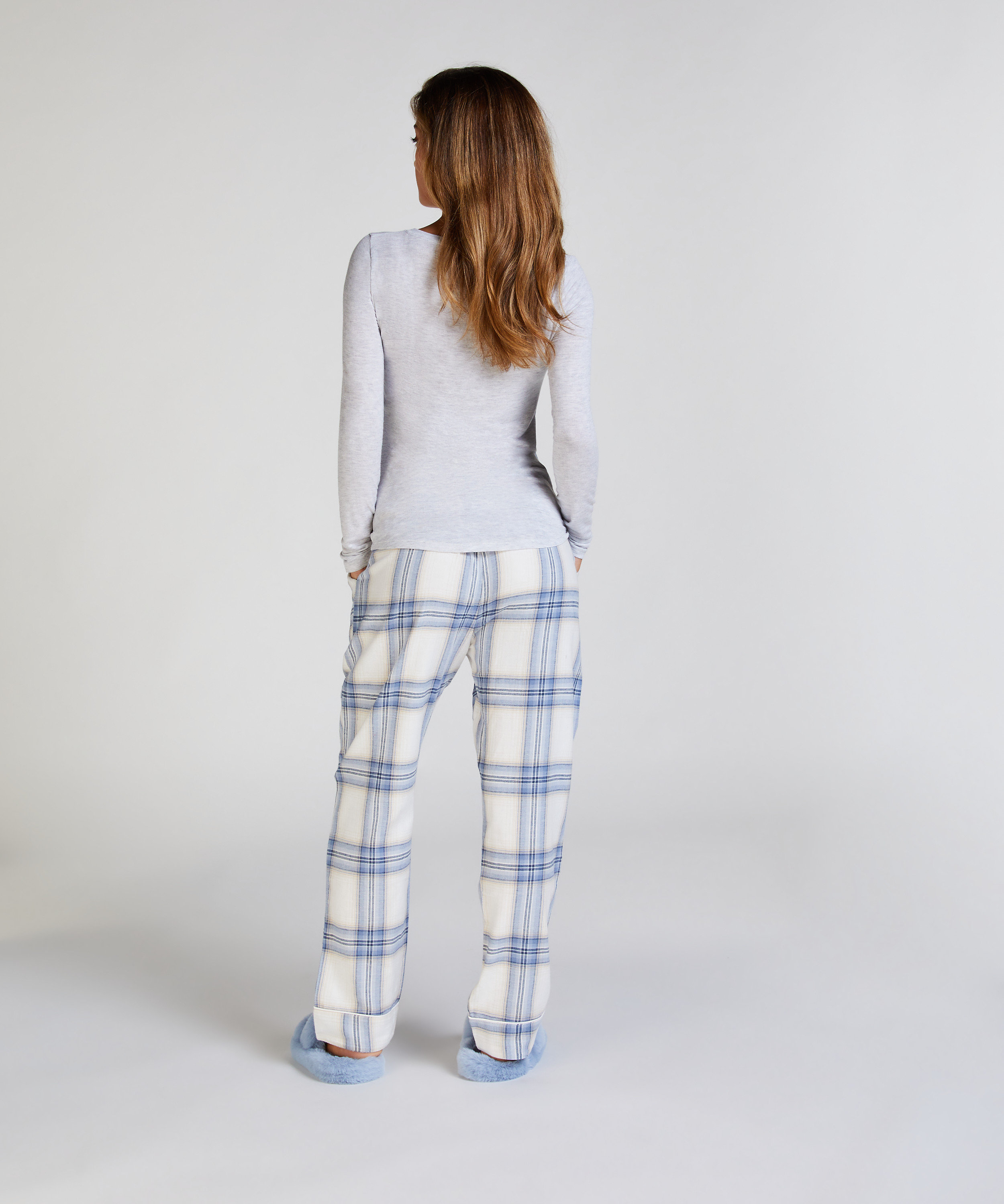 Tall Pantalon de Pyjama Flanelle, Bleu, main