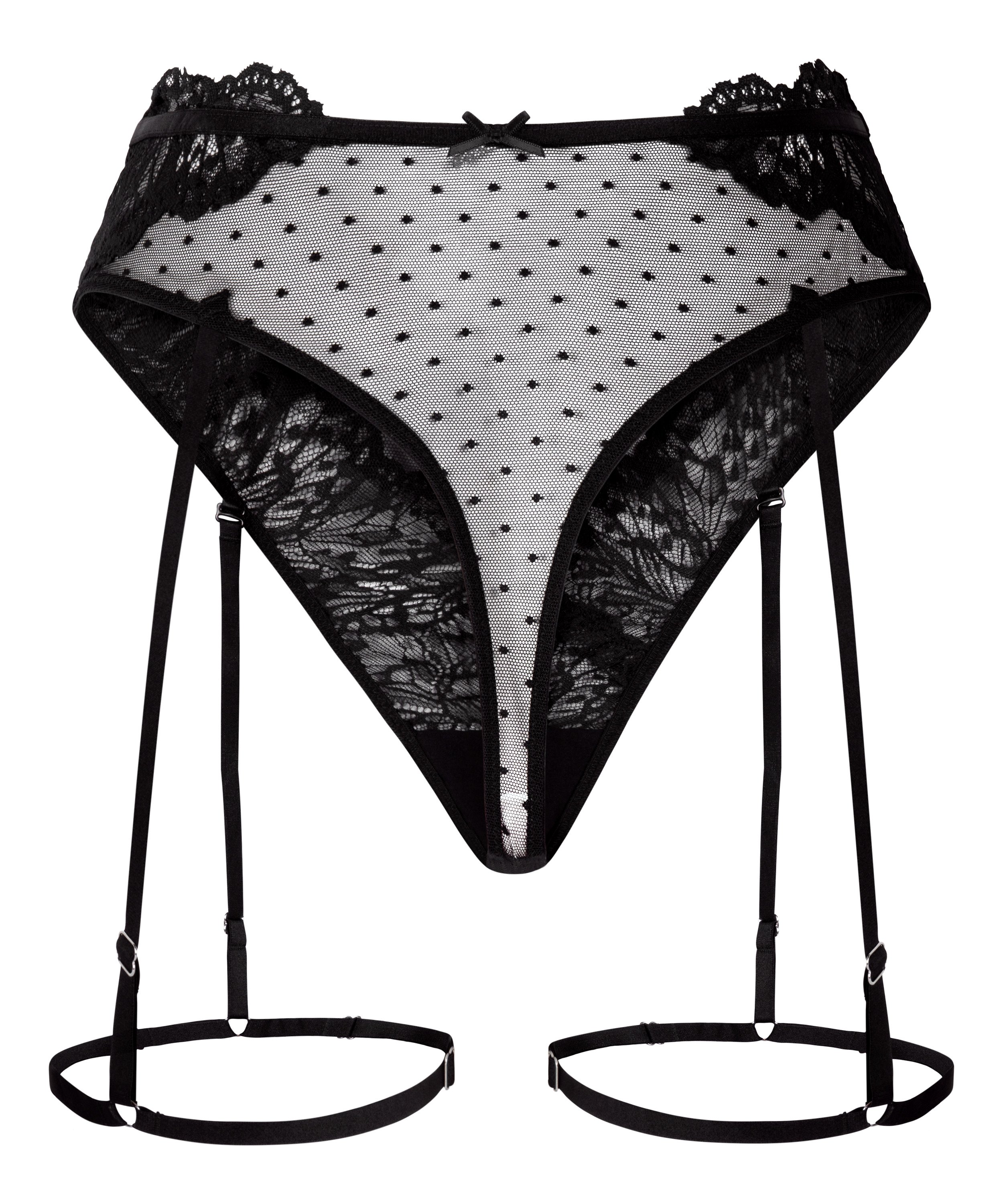 String porte-jarretelles Posie, Noir, main