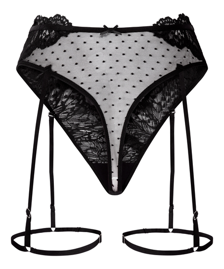 String porte-jarretelles Posie, Noir