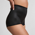 Culotte taille haute avec gaine sculptante en dentelle scuba, Noir
