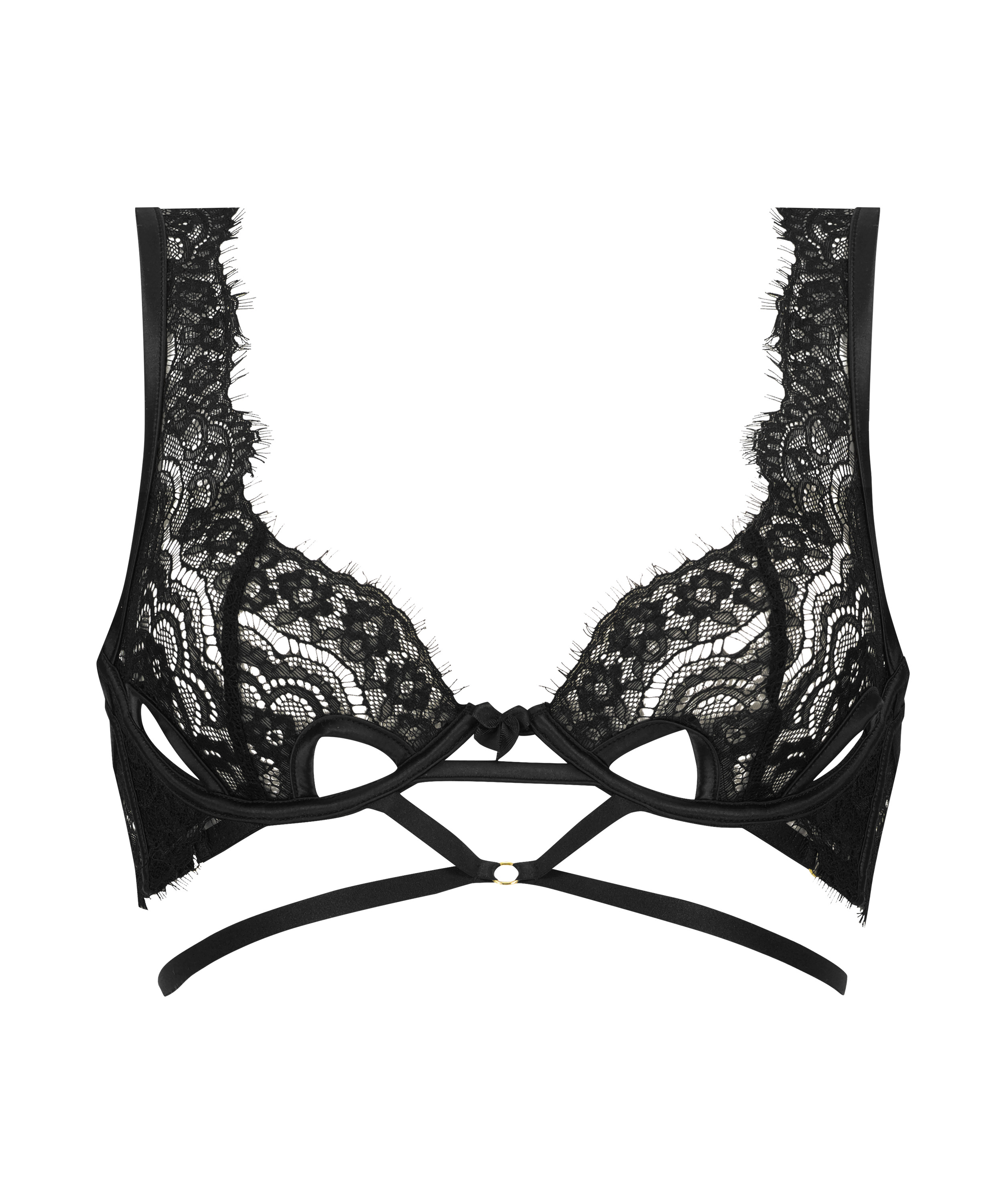 Soutien-gorge &agrave; armatures non rembourr&eacute; longline Seraphina, Noir, main