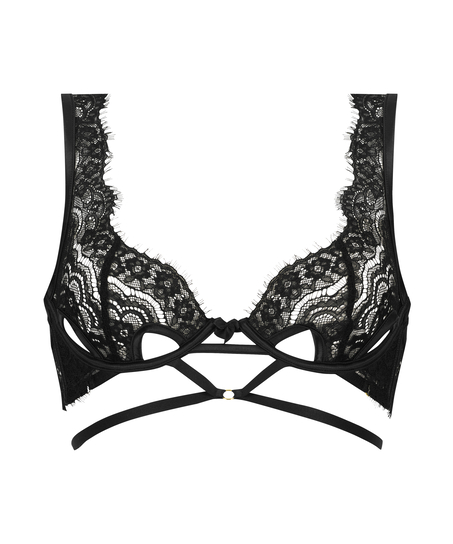 Soutien-gorge &agrave; armatures non rembourr&eacute; longline Seraphina, Noir