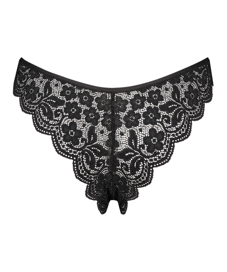 Slip brésilien jambe haute, Noir