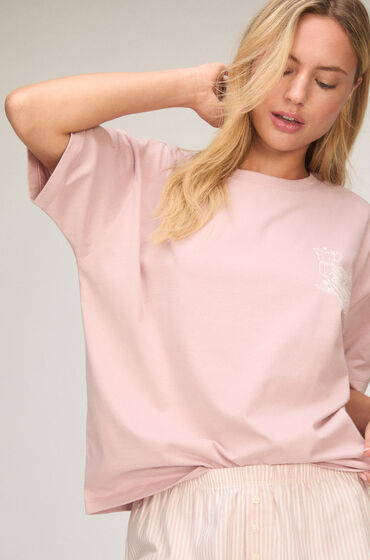 Hunkemöller Ensemble Pyjama avec Short et T-shirt Rose