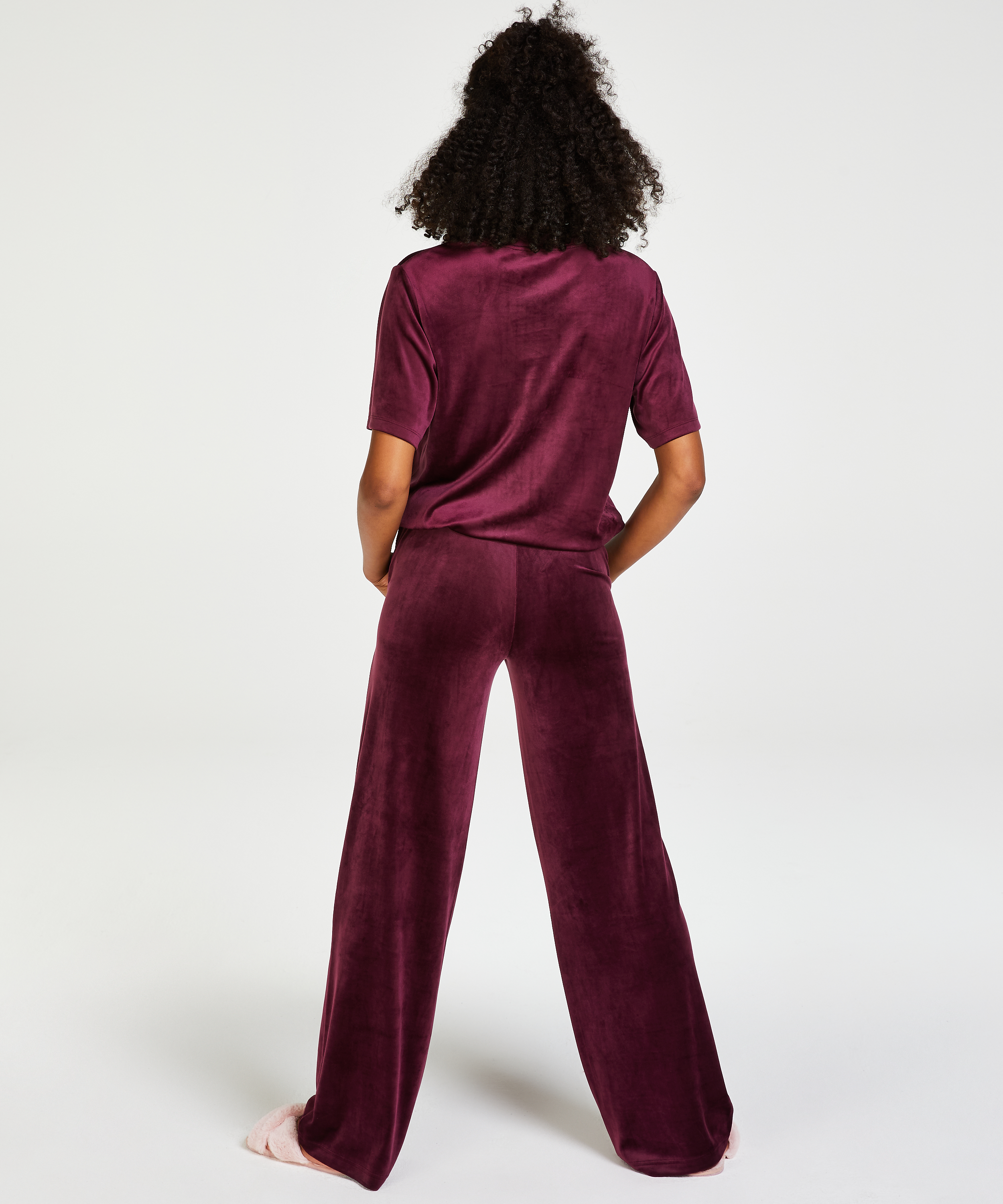 Tall Pantalon de pyjama Velours, Violet, main
