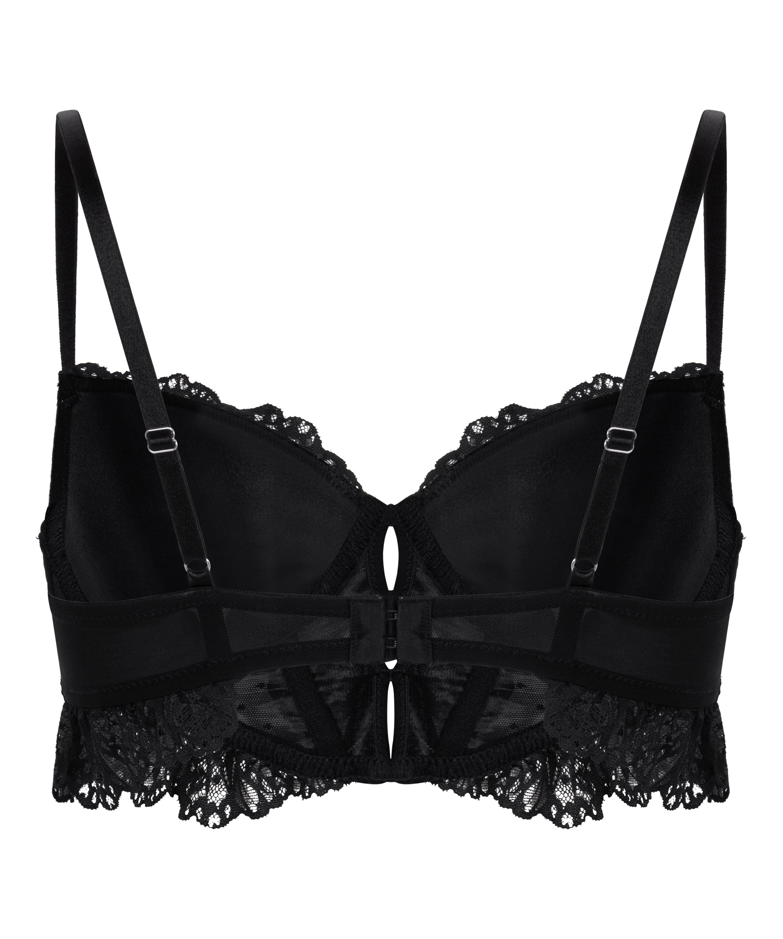 Soutien-gorge à armatures rembourré longline Posie, Noir, main