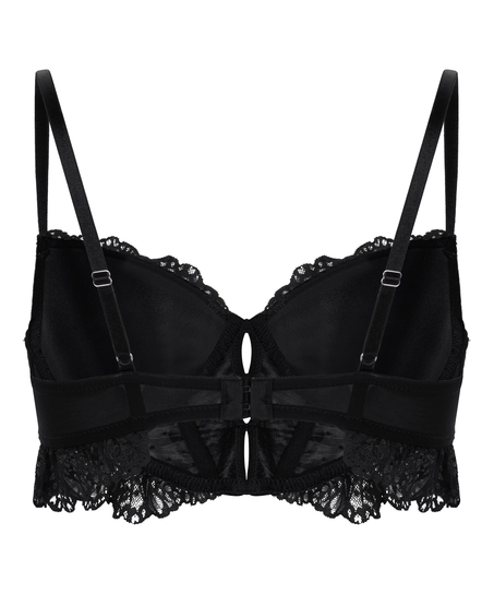 Soutien-gorge à armatures rembourré longline Posie, Noir