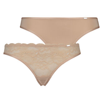 Lot de 2 strings Angie, Bronzage