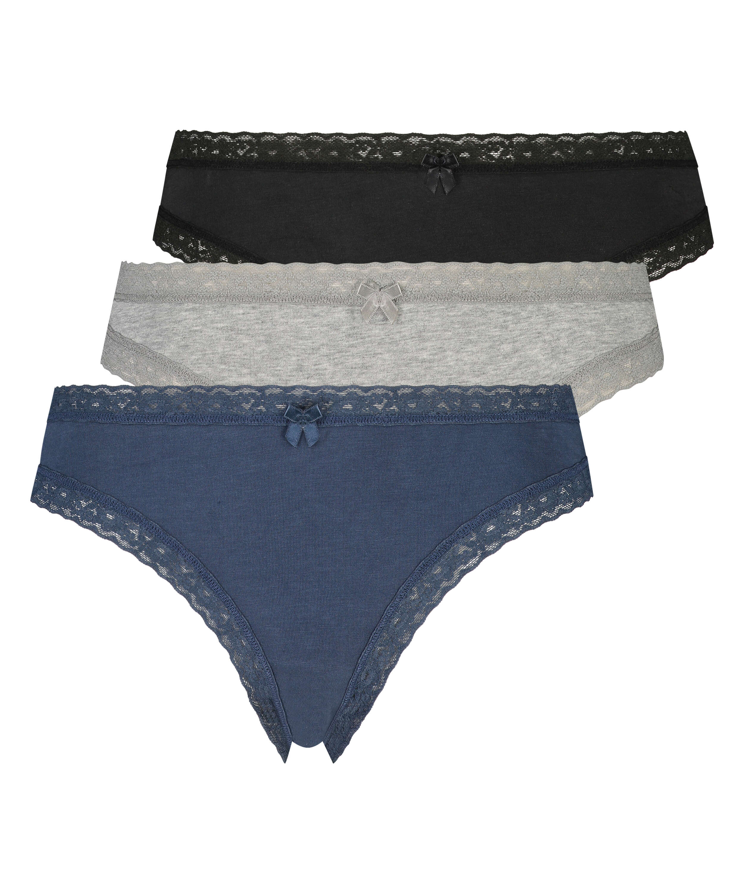 3 paires de slips, Bleu, main