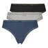 3 paires de slips, Bleu