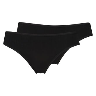 Lot de 2 slip Kim Cotton, Noir