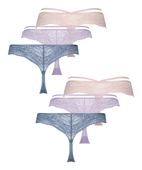 Lot de 6 slips brésiliens, Bleu