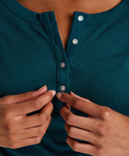 Haut de pyjama &agrave; manches longues, Bleu