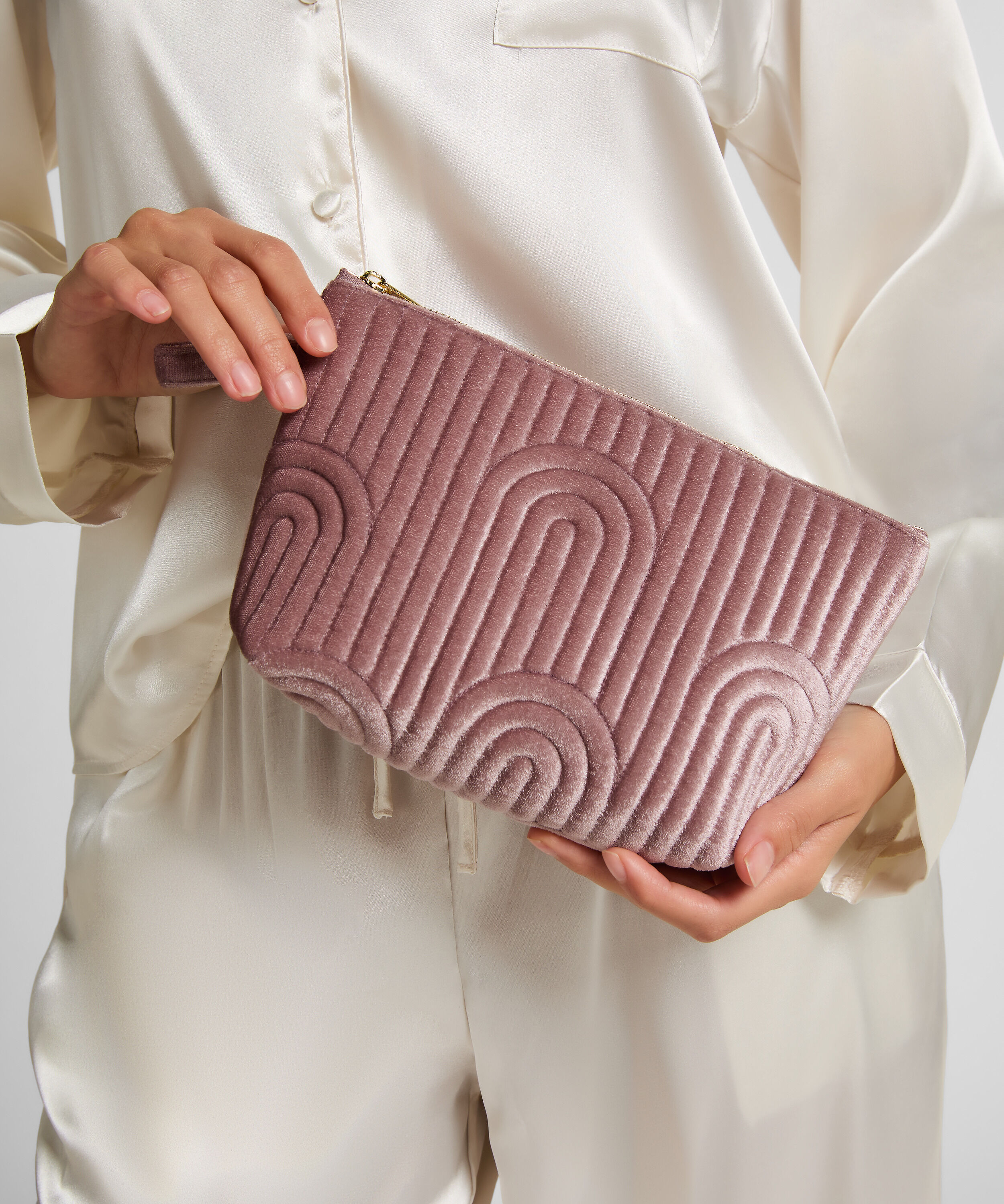 Petite trousse de maquillage en velours, Violet