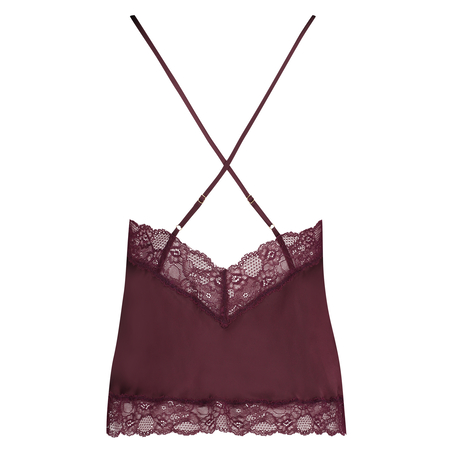 Haut de camisole Satin Dentelle, Rouge