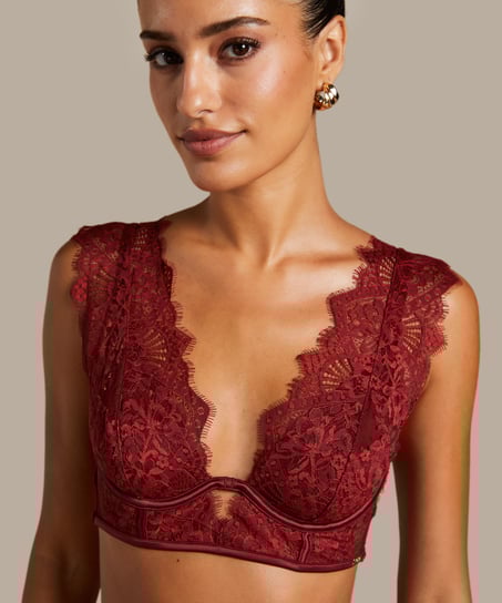 Soutien-gorge bustier non-rembourré à armatures Zoe, Rouge