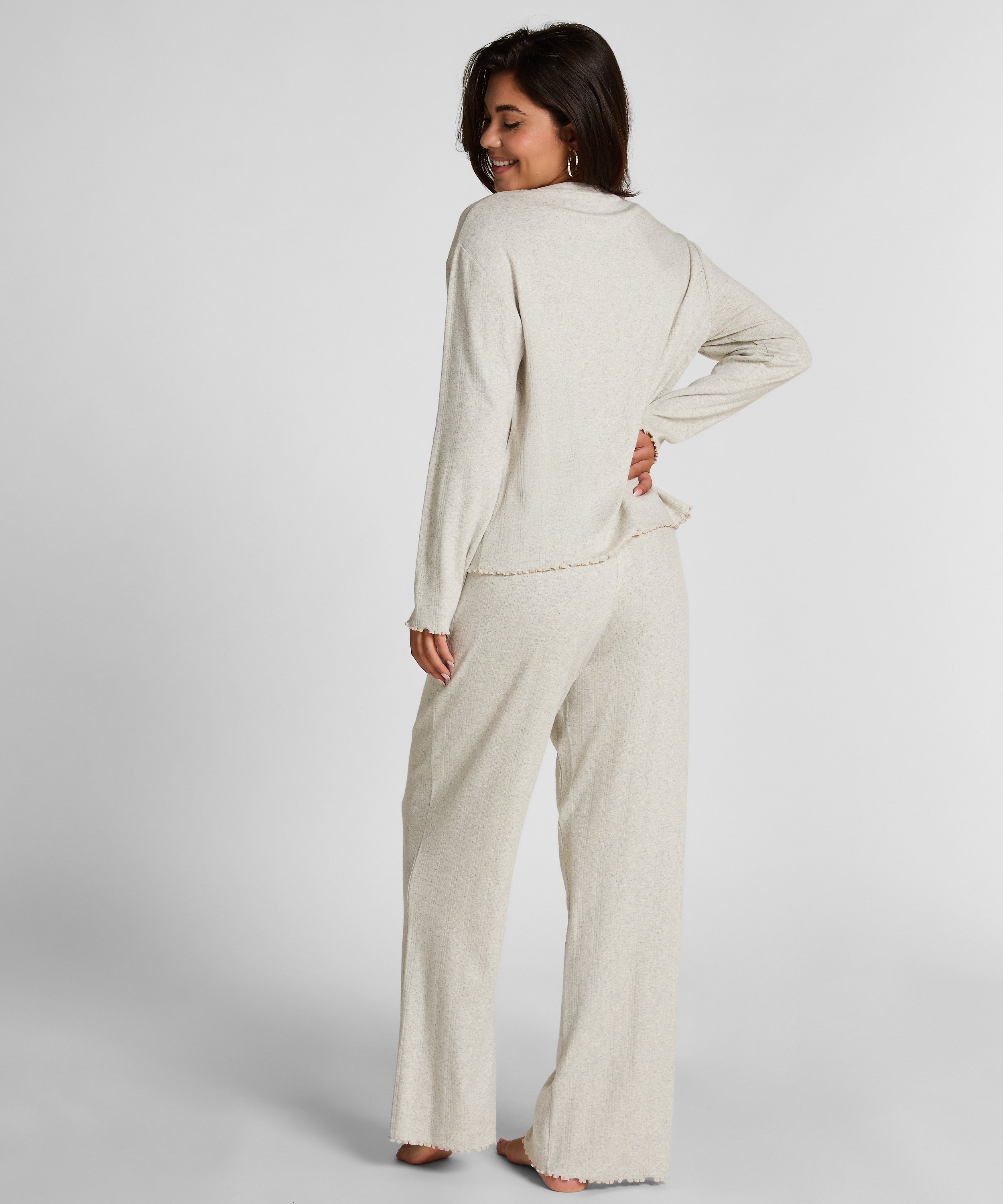 Pyjama Pant Loose Pointelle, Gris, main