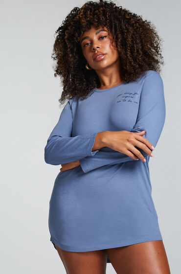 Hunkemöller Chemise de nuit à col rond Bleu