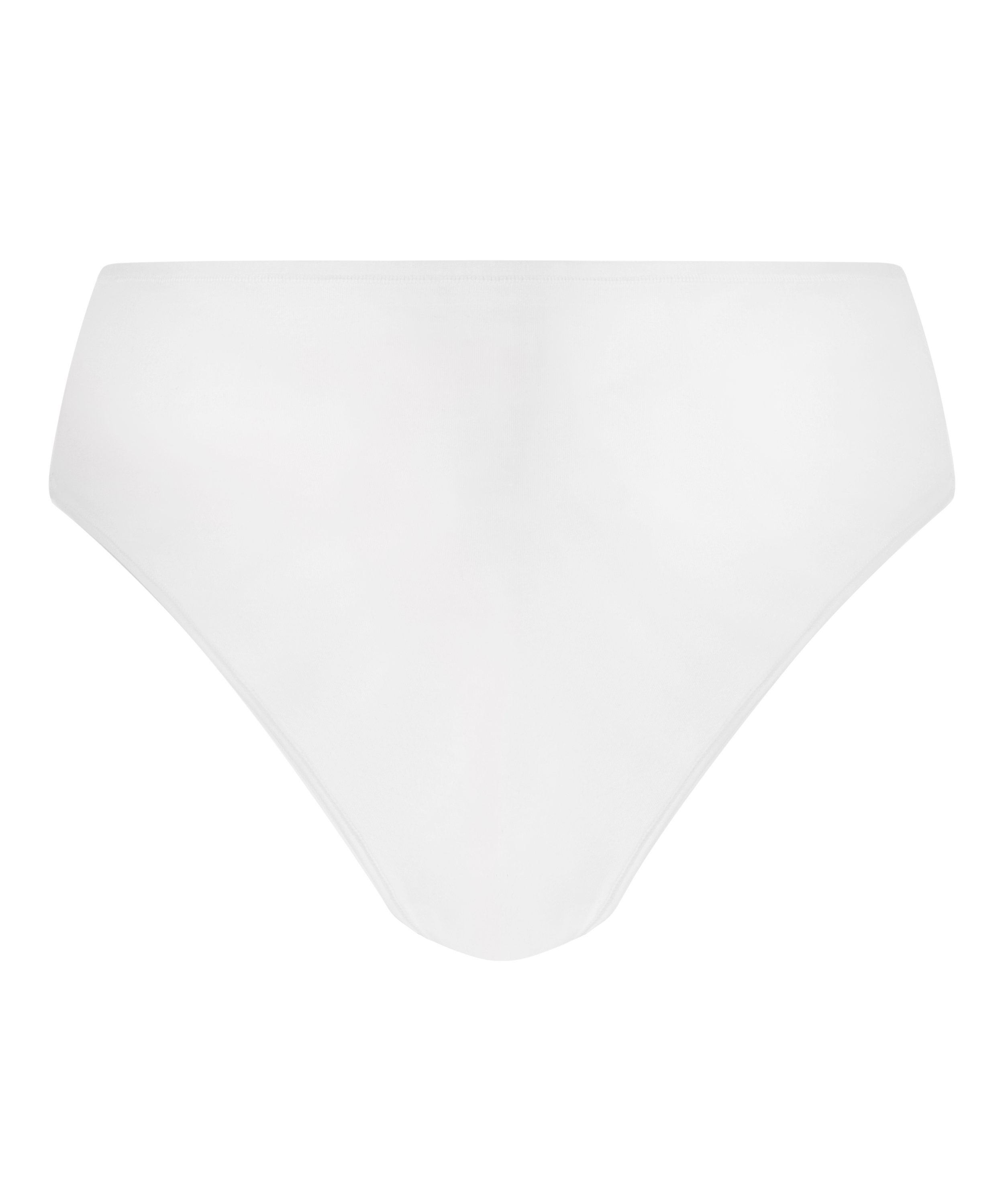 Culotte brésilienne jambe haute coton, Blanc, main