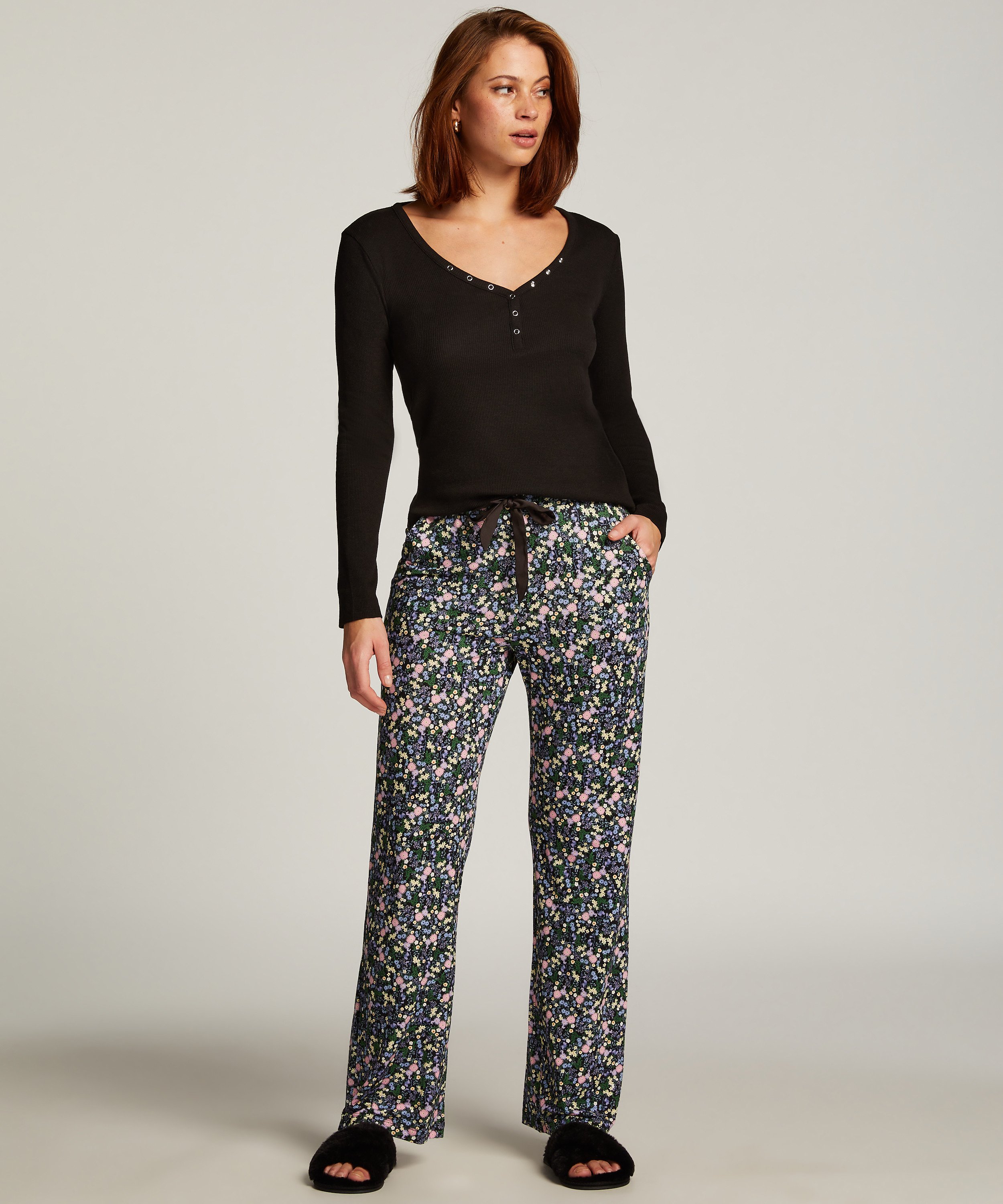 Tall Pantalon de pyjama, Noir, main