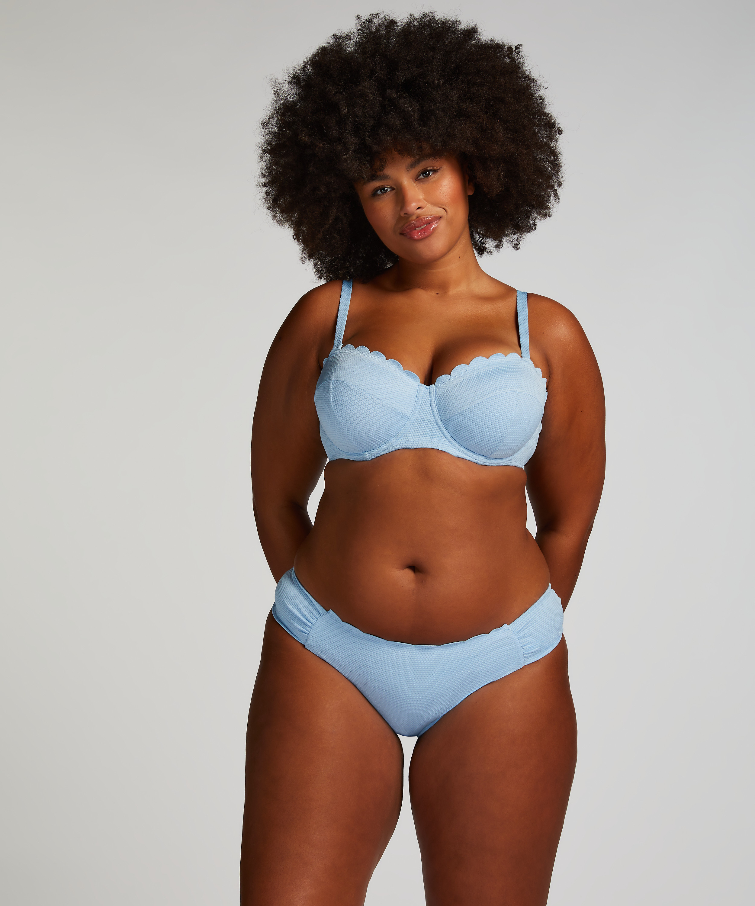 Slip de Bikini Rio Scallop, Bleu, main