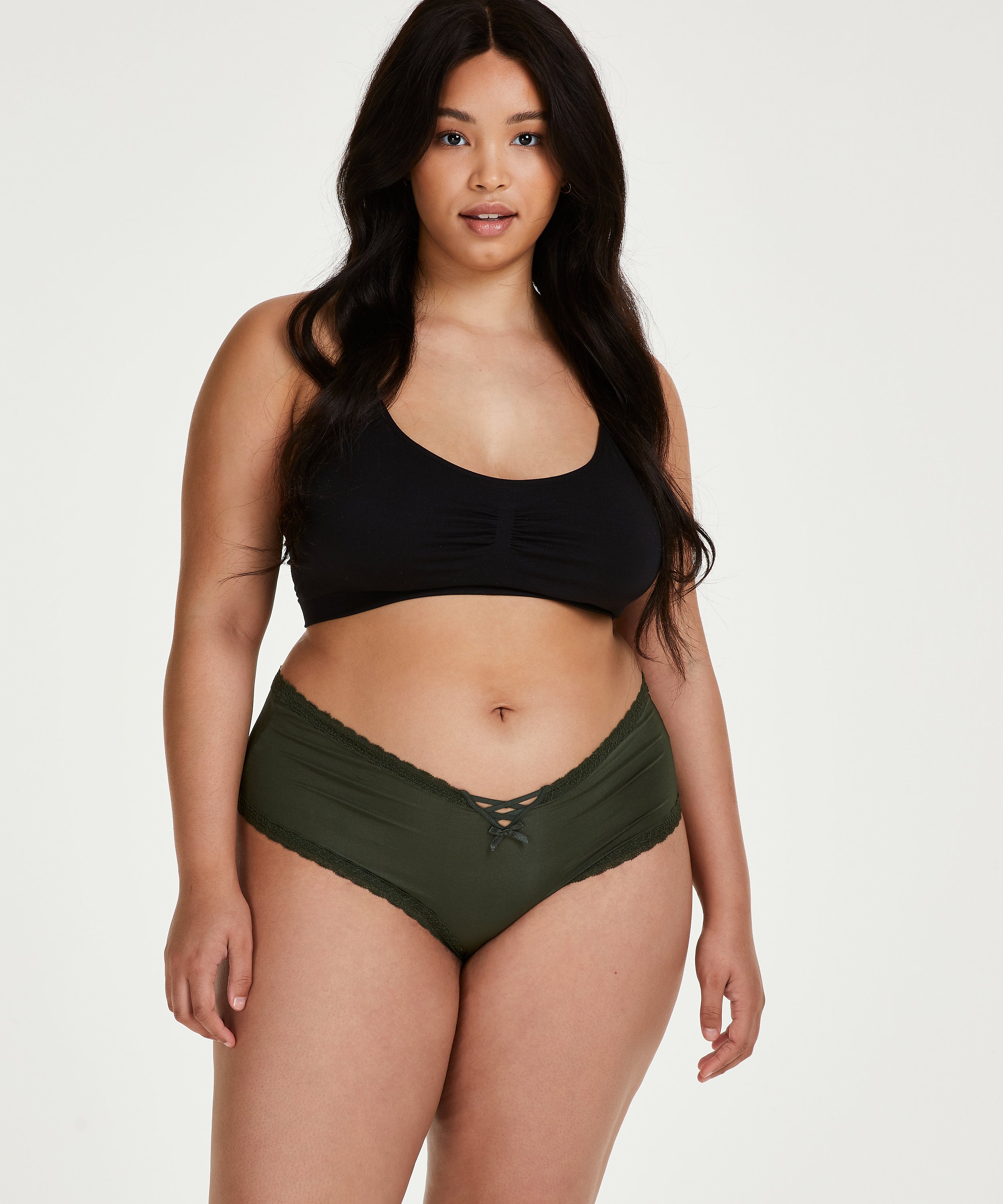 Slip brésilien en forme de V Vixen Curvy, Vert, main