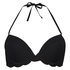 Haut de bikini à armatures à effet push-up préformé Scallop Taille A - E, Noir