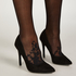 Collants 20 Deniers Floral, Noir