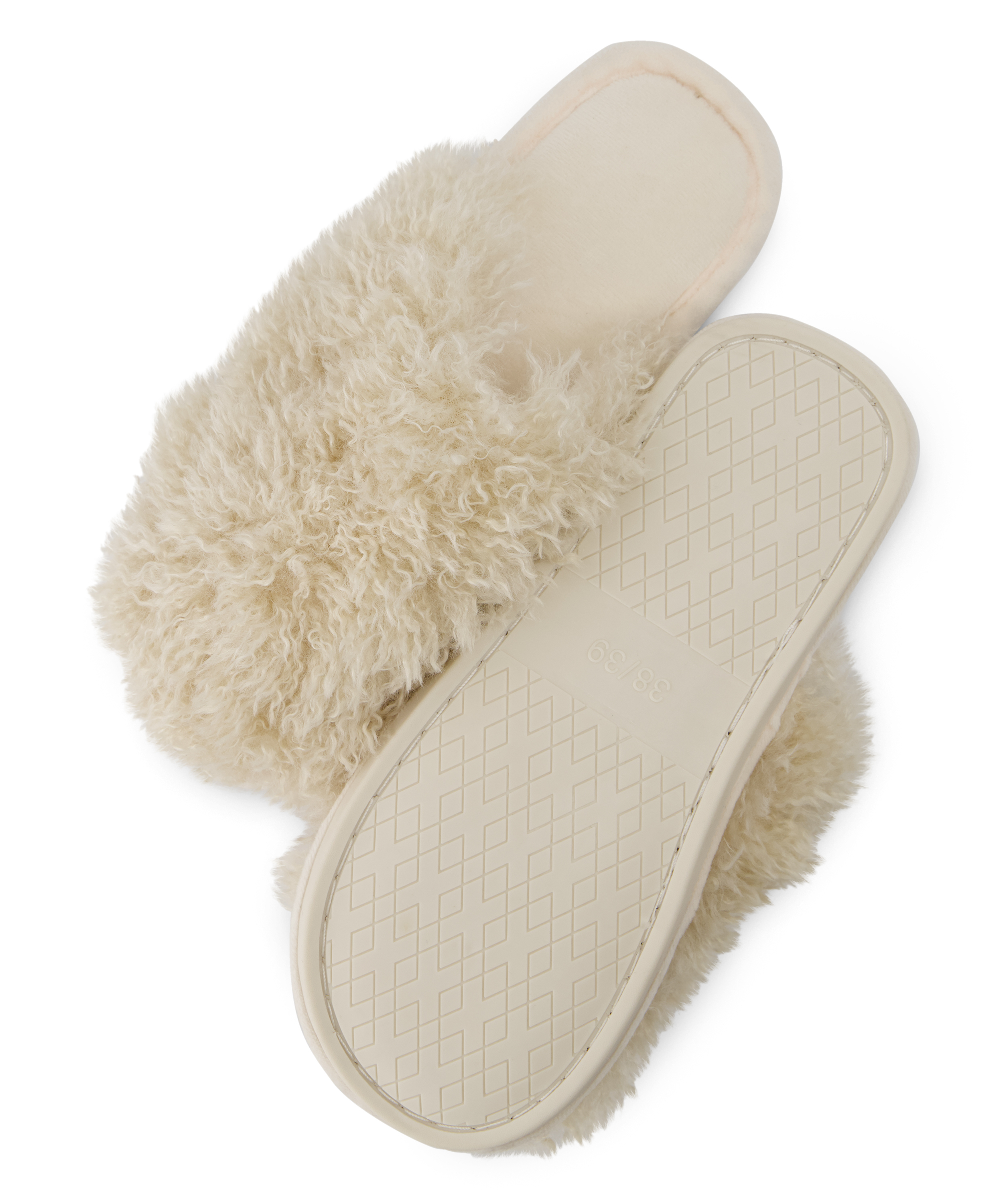 Chaussons Fake Fur, Beige, main