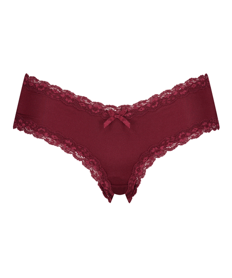 Slip br&eacute;silien V-shape micro, Rouge