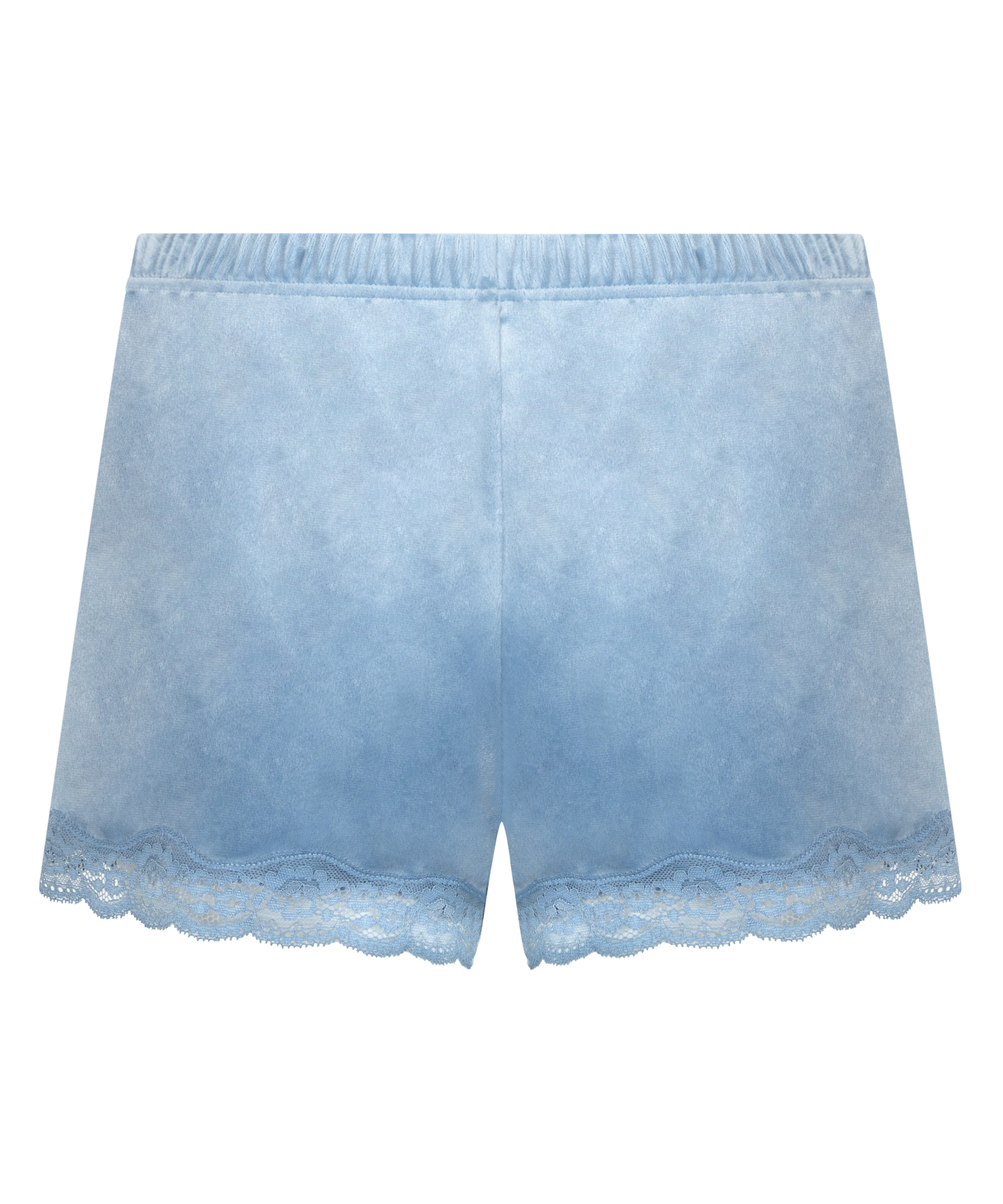 Short en velours à dentelle, Bleu, main