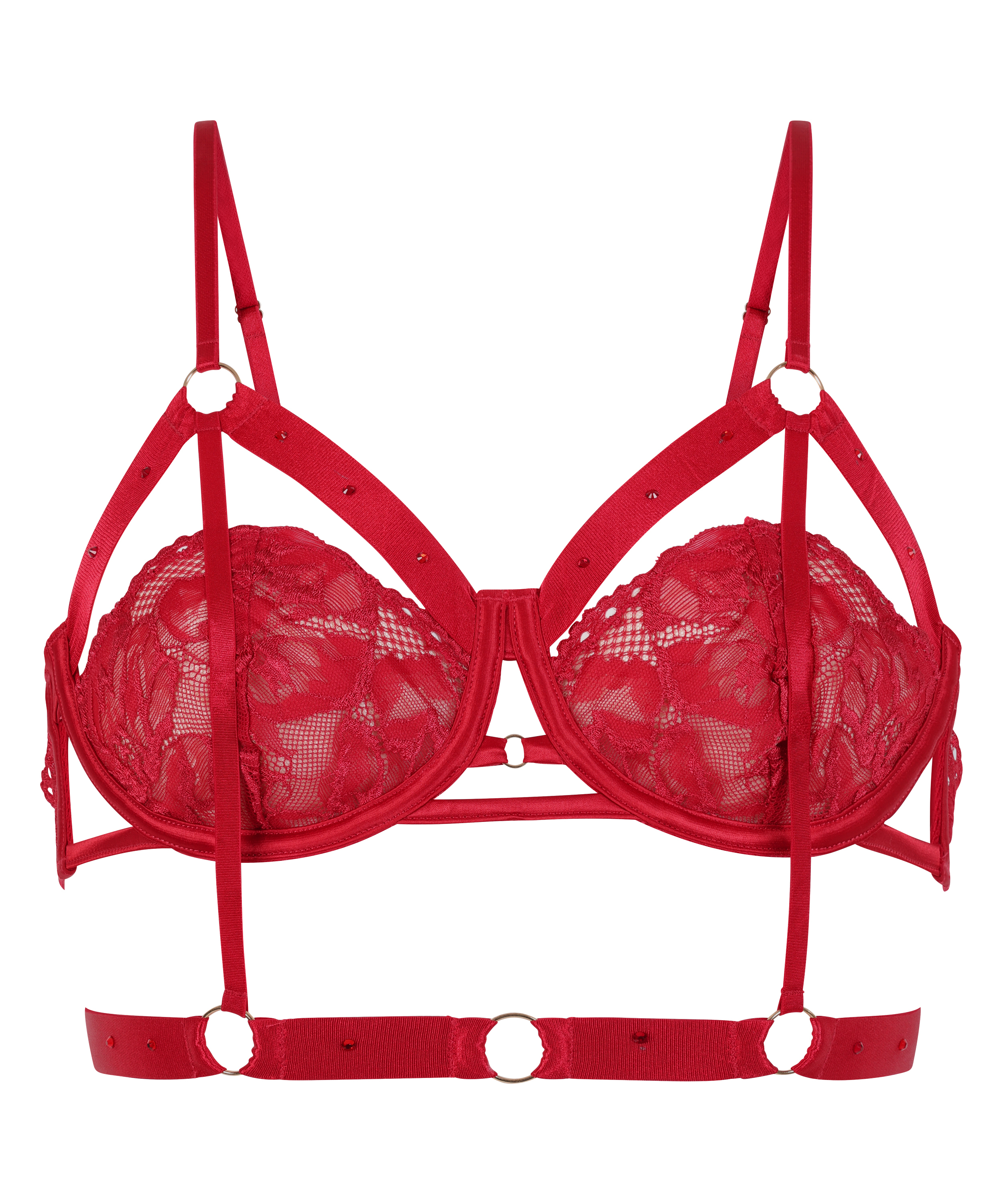 Soutien-gorge non-rembourré à armatures Jacky, Rouge, main