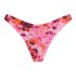 Slip de Bikini Échancrés Floral, Rose