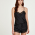 Short de pyjama Satin, Noir