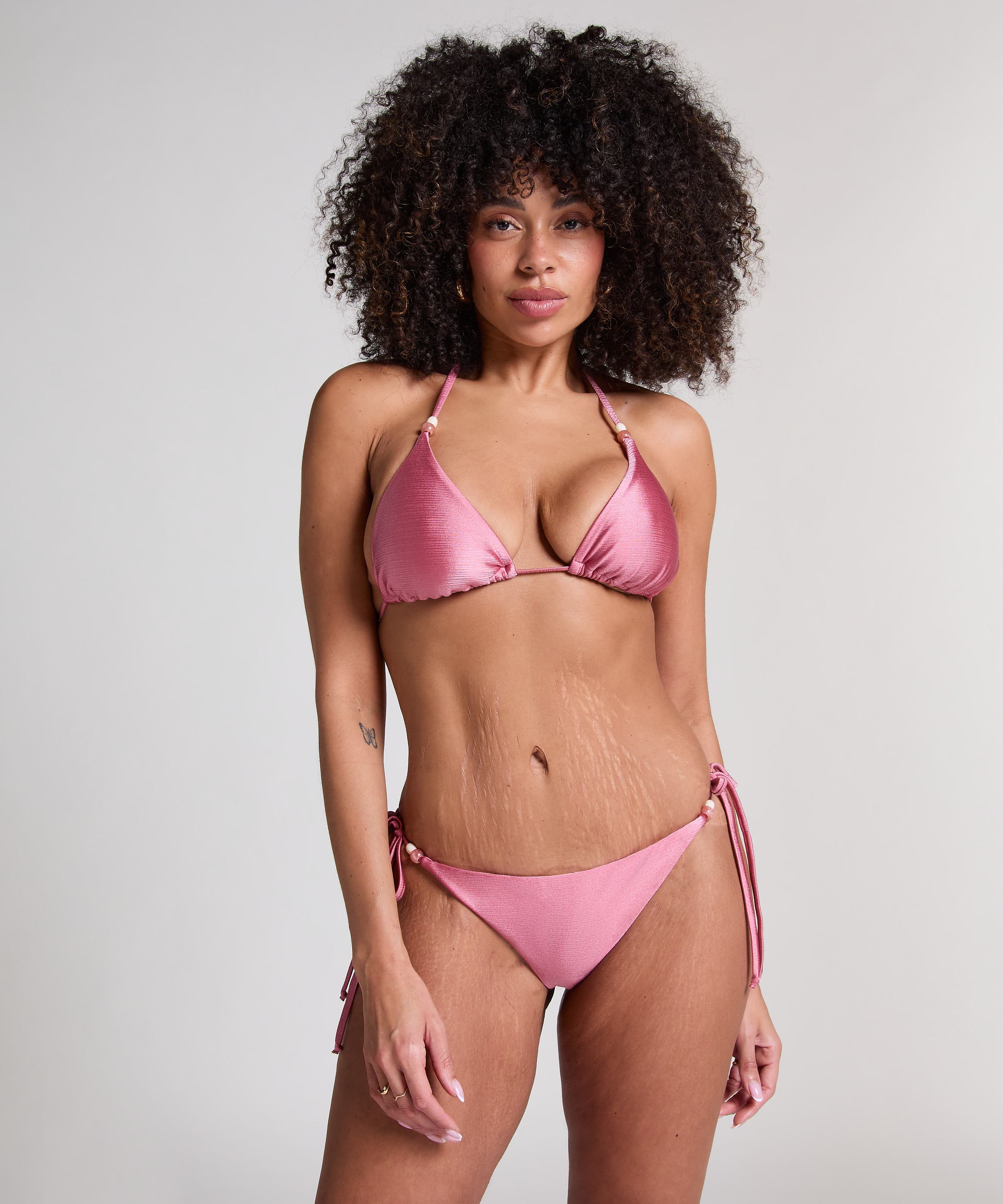 Haut de bikini triangle Kallua, Rose, main