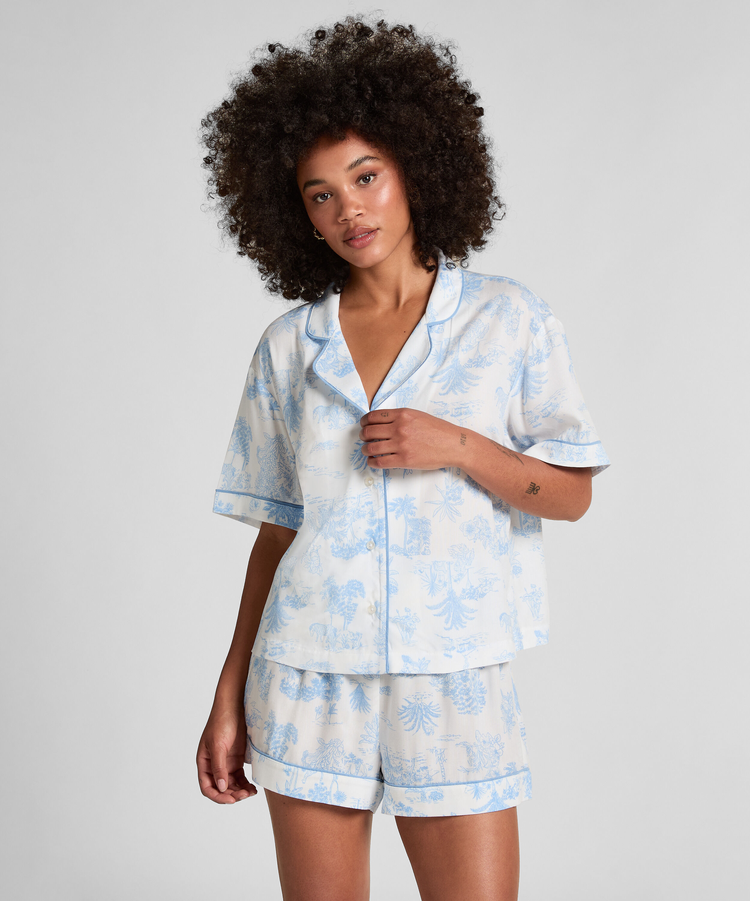Veste tissée à manches courtes
