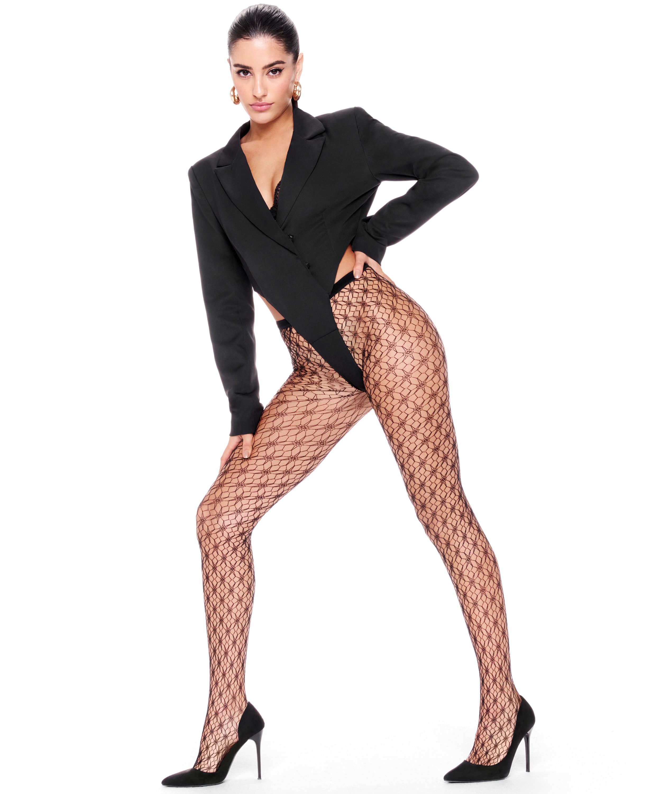 Collants Fishnet Graphic, Noir, main
