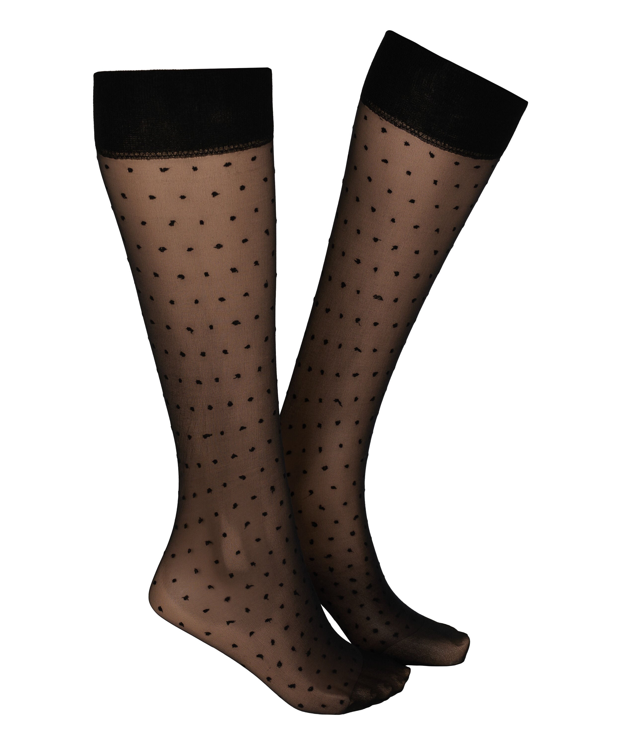 Chaussettes Sheer Dots, Noir
