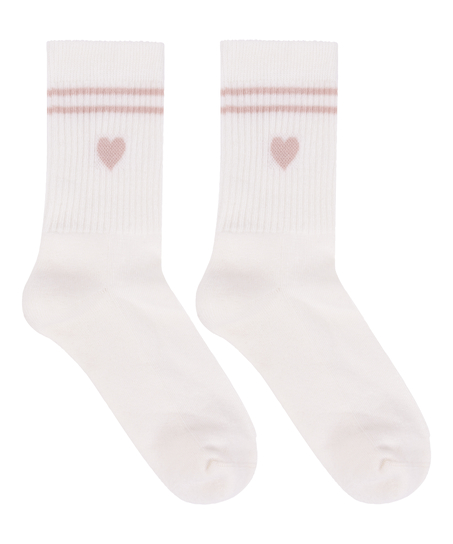 Chaussettes courtes en coton, Blanc