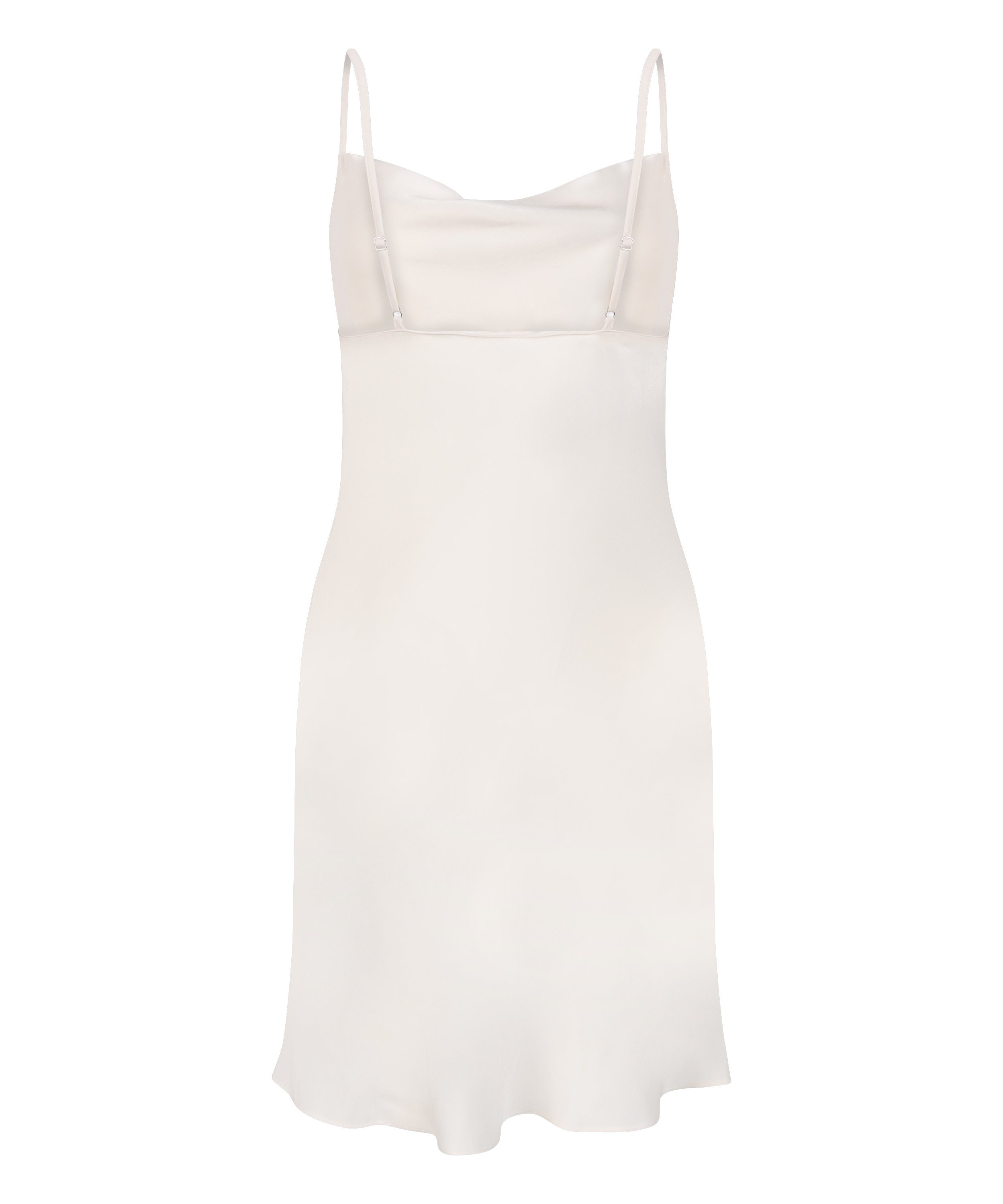 Robe nuisette en satin Minimal, Blanc, main
