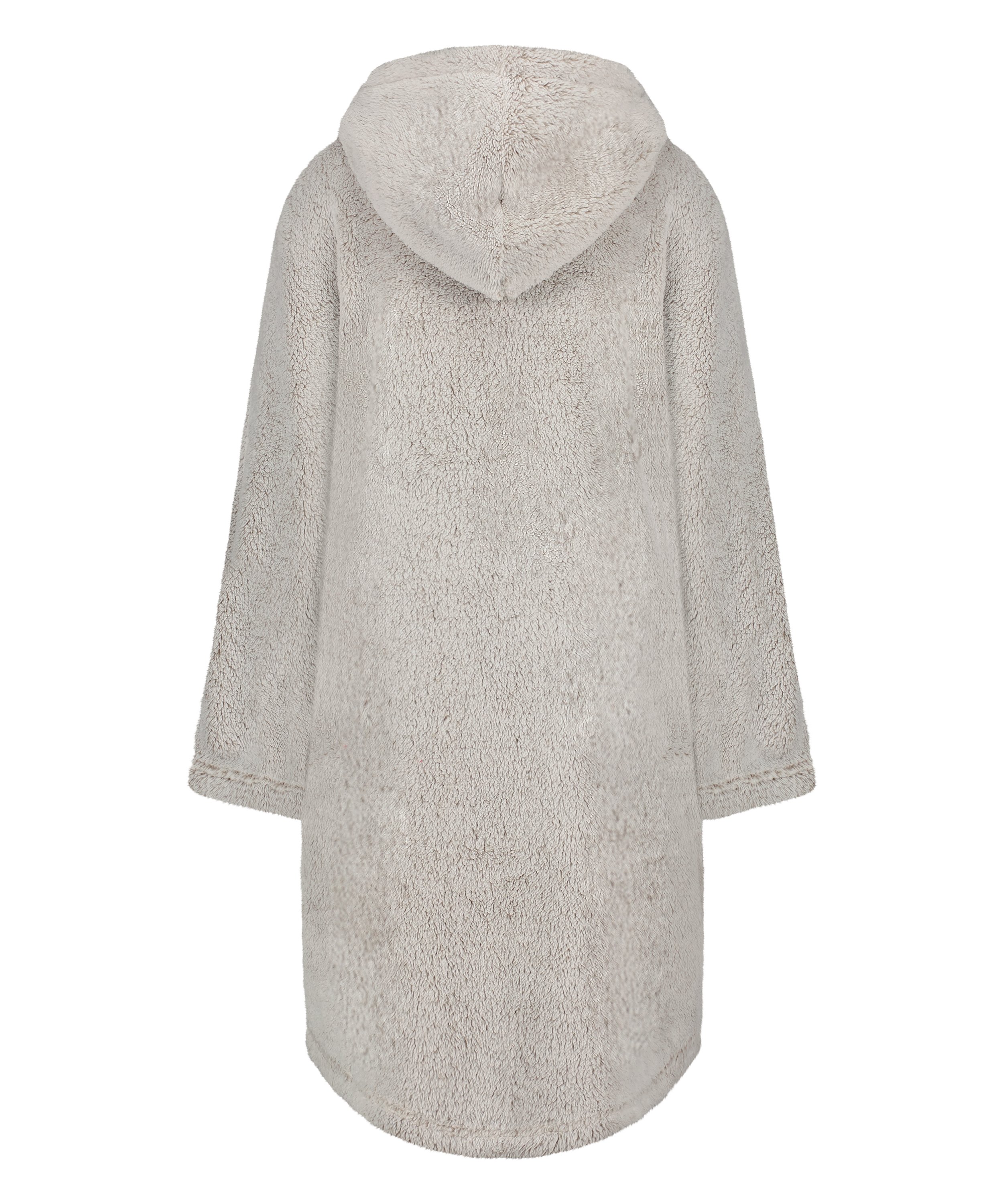 Hoodie en flanelle et polaire, Gris, main