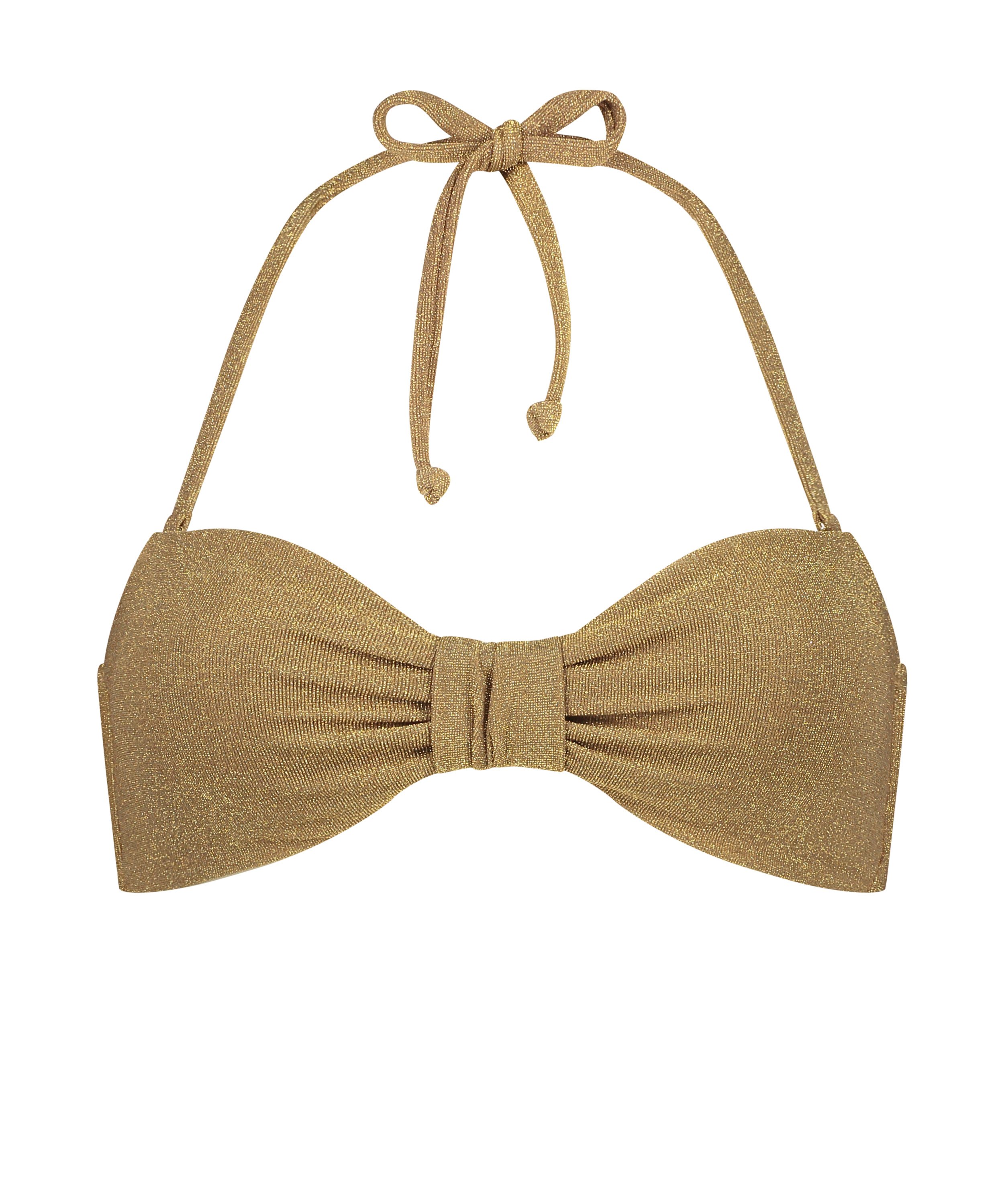 Haut de bikini bandeau Goldie Shimmer, Jaune, main
