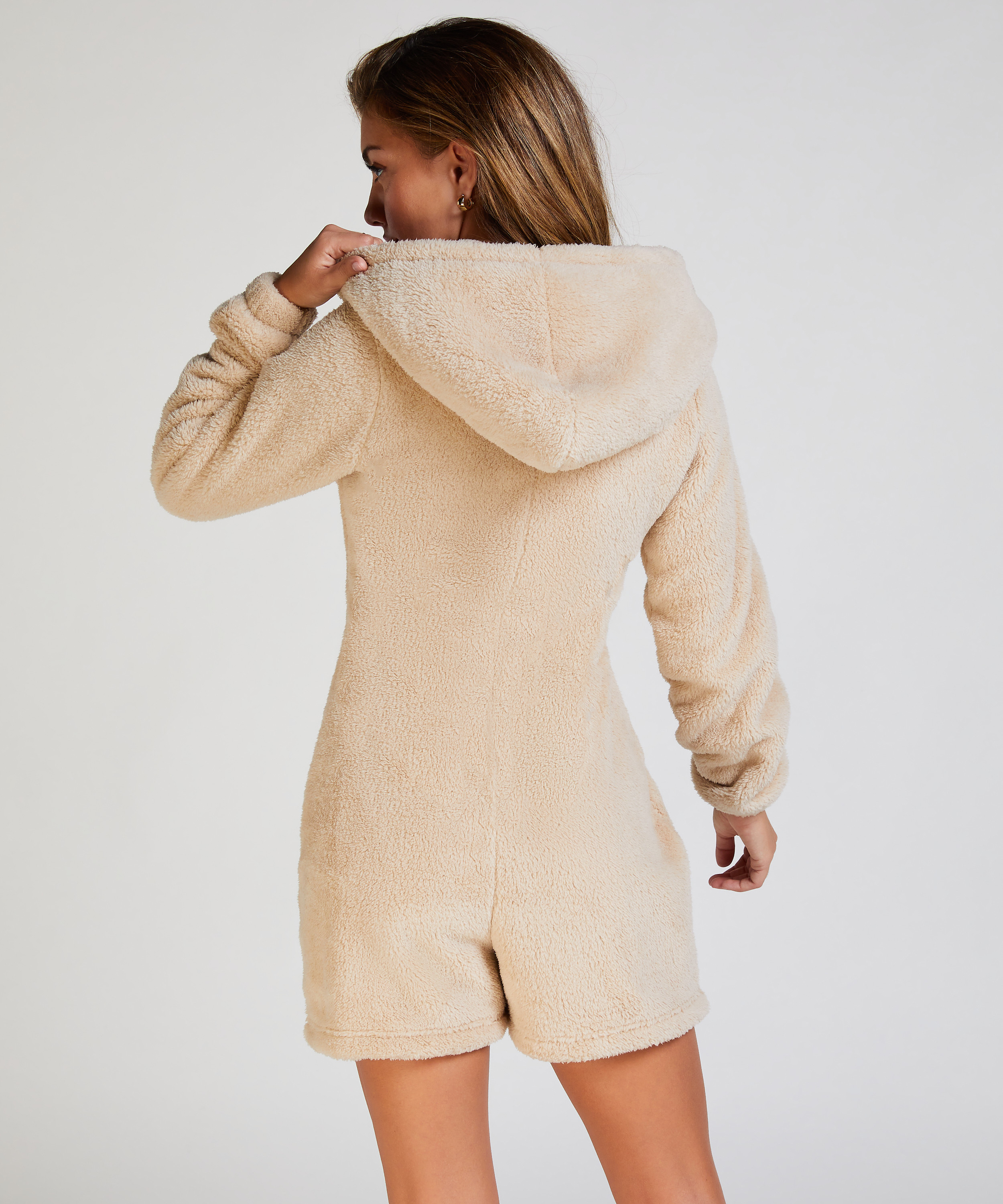 Grenouillère Fleece, Beige, main