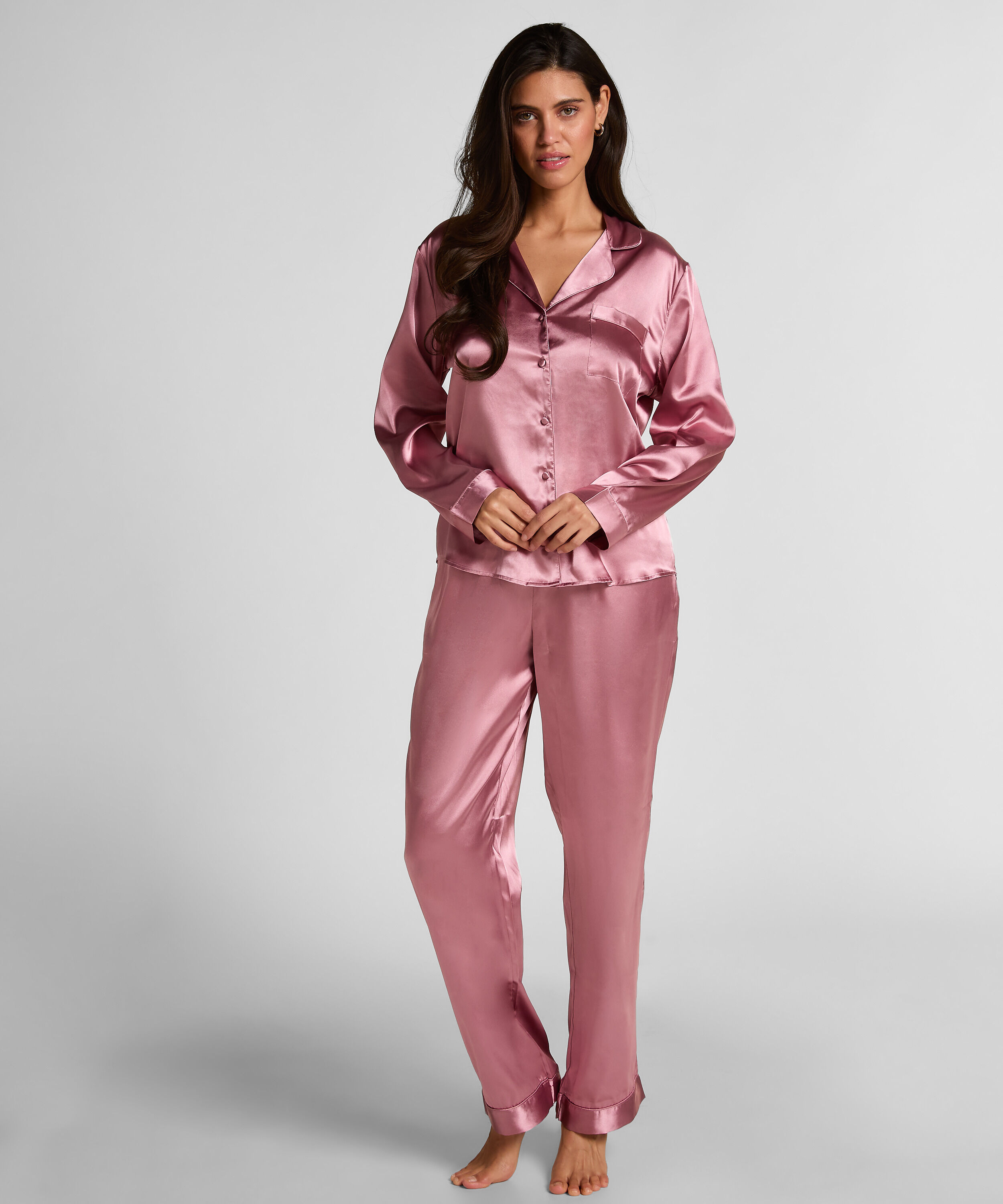 Ensemble de pyjama en satin Shiny, Rose