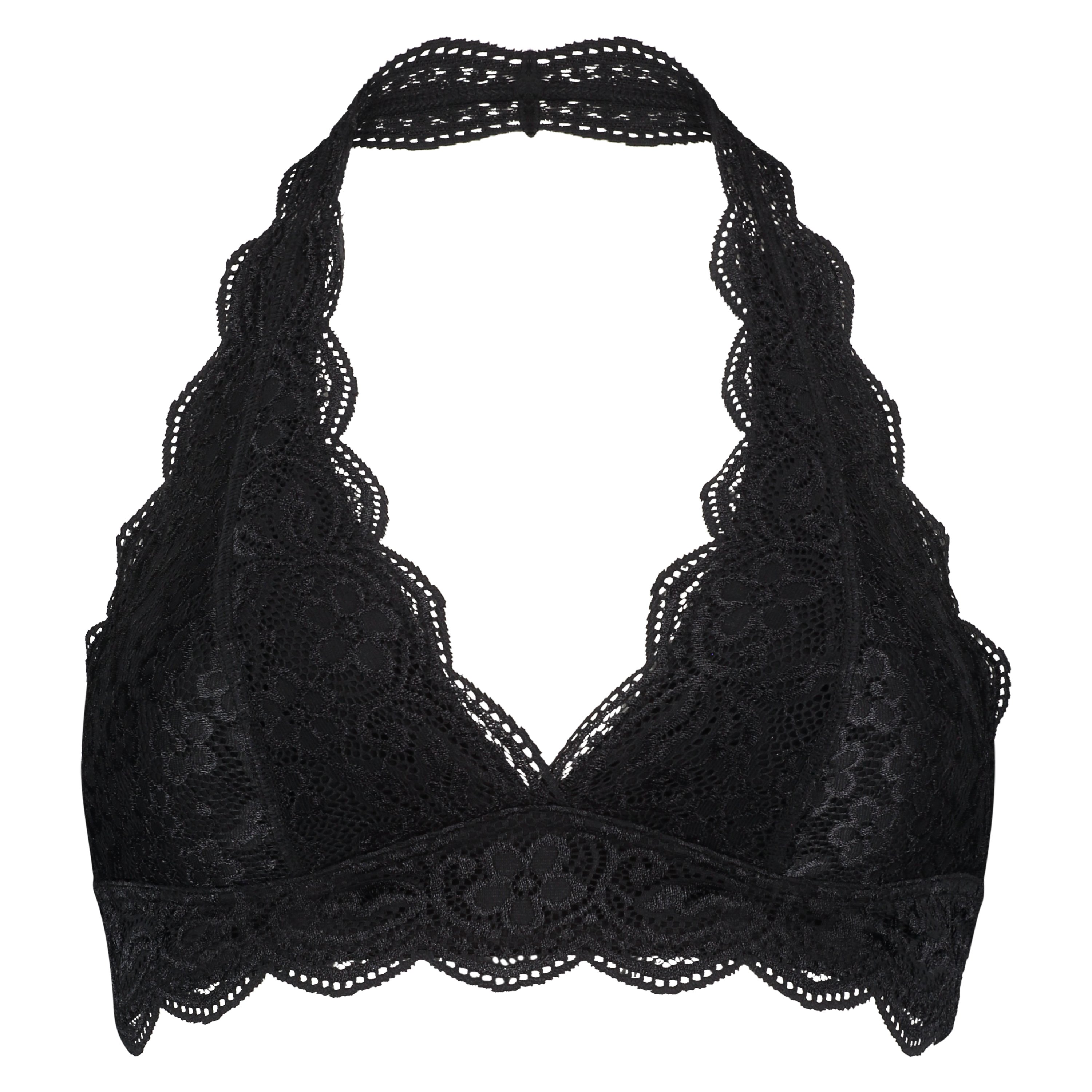 Brassière Halter Lace, Noir, main