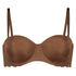 Soutien-gorge &agrave; armatures pr&eacute;form&eacute; sans bretelles Angie Nude, marron