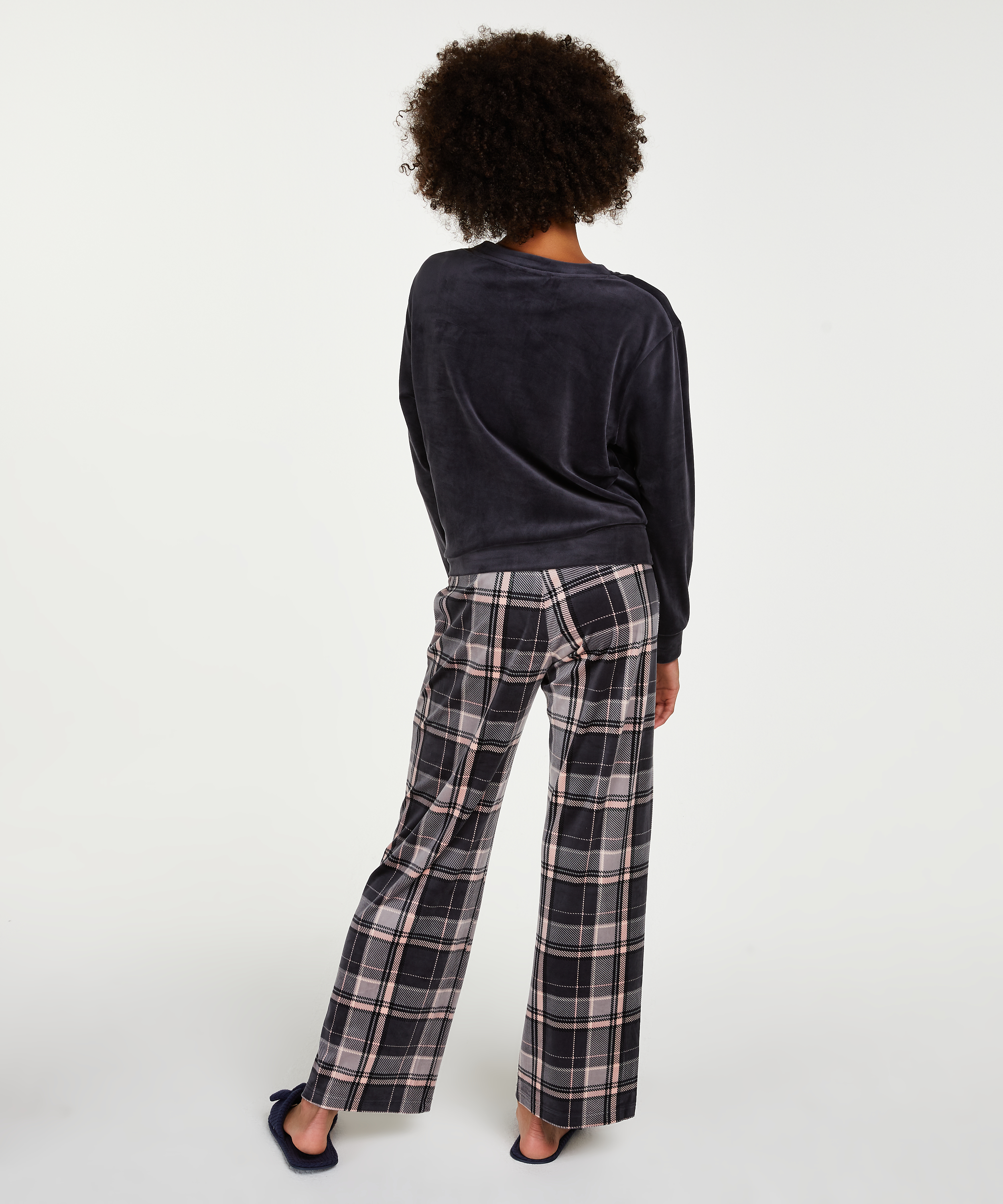 Ensemble de pyjama velours, Gris, main