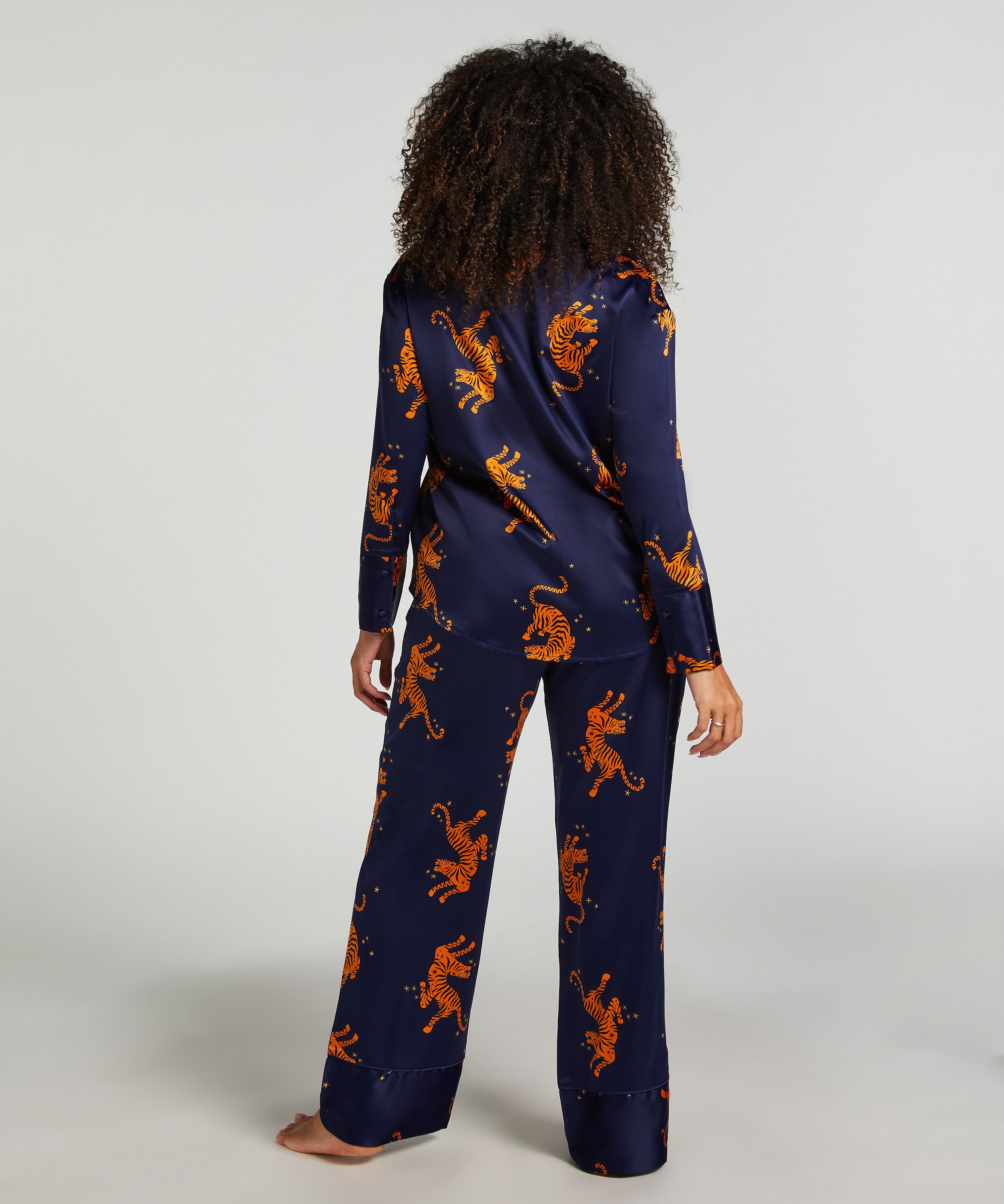 Pantalon Satin, Bleu, main