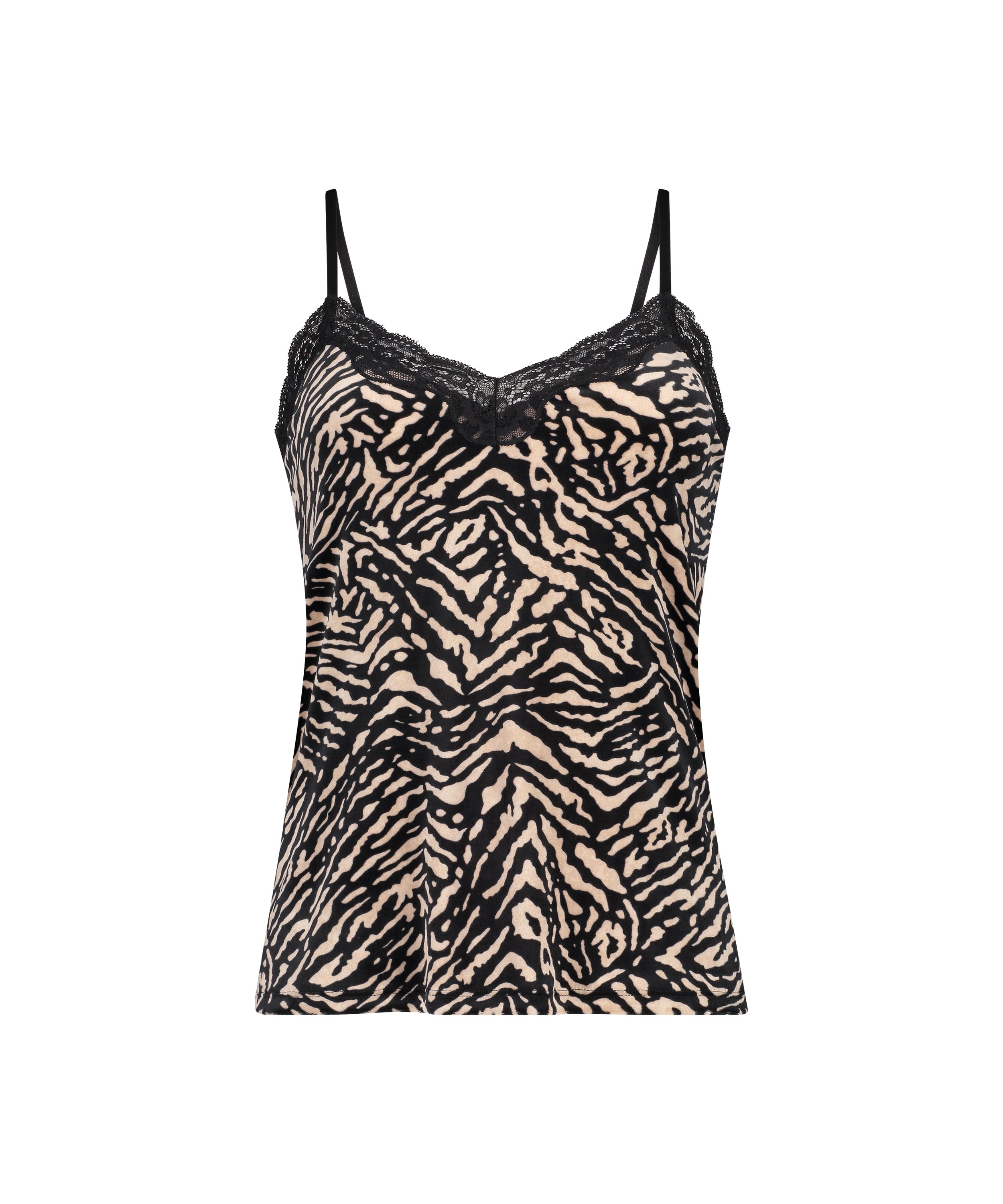 Haut Cami Velours Zebra, Noir, main